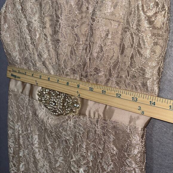 Jessica Howard Retro Champagne Sleeveless Lace Dress 4P Wedding Guest Dress - Picture 8 of 8